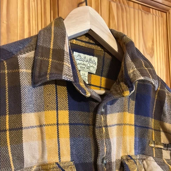 Cabela's Yellow and Purple Heavy Plaid Shirt - Picture 3 of 12